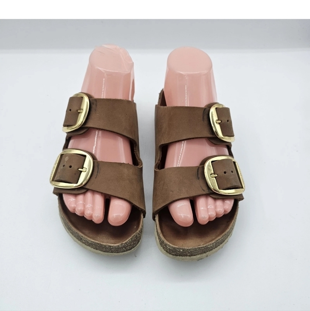 Birkenstock Arizona Big Buckle Sandals Cognac Leather Size 37 US 6 6.5 - Picture 2 of 11